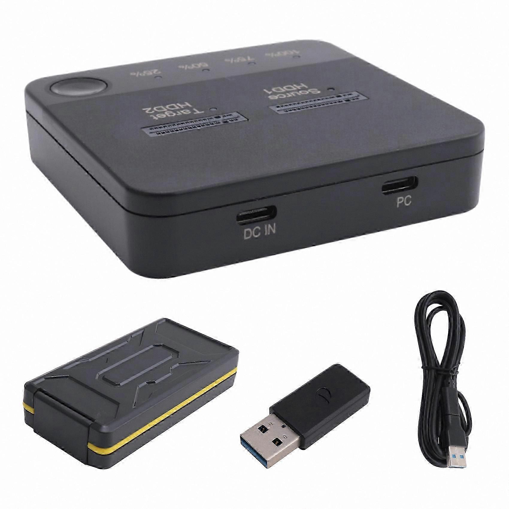 M.2 SATA Dual Bay SSD Enclosure with Clone Function External Hard Drive Docking Station for M.2 HDD SSD Reader