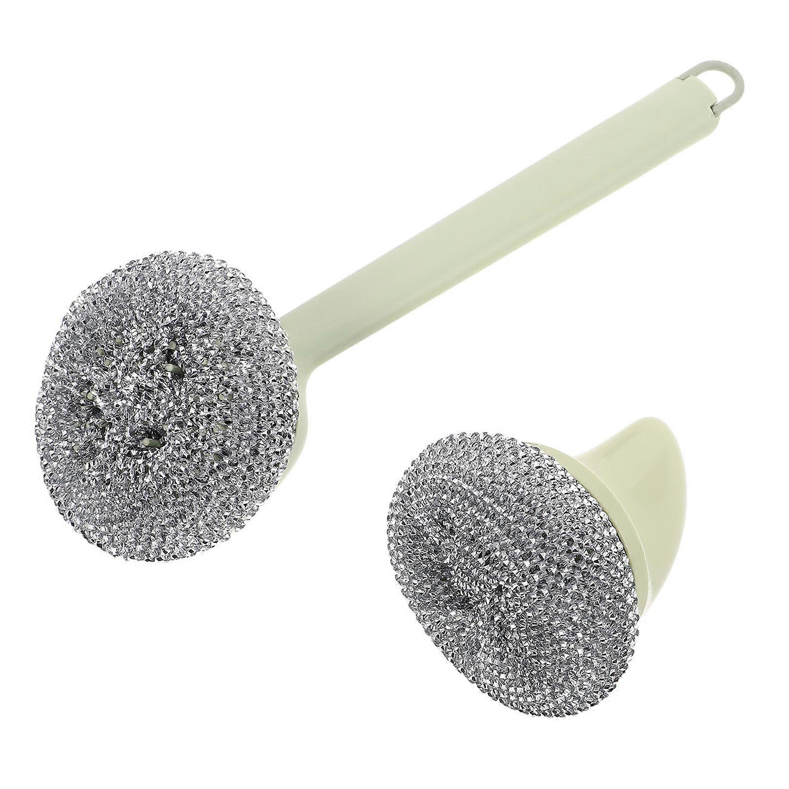 Kitchen Cleaning Brush Long Handle Wire Brush for Pots 2Pcs