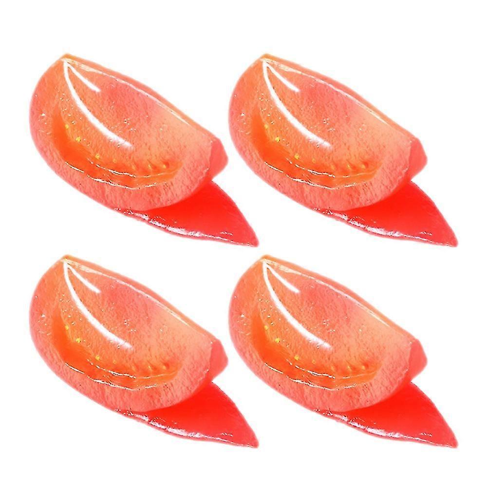 Plastic Artificial Tomato Slice for Decor Simulation Tomato 4Pcs Red Set