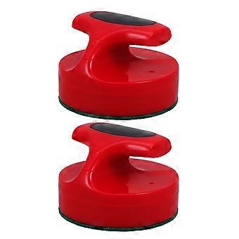 2pcs Air Hockey Paddles: Air Hockey Pusher - 94mm Tournament Handles Stickers With Felt Bottom - Replacement Paddles For Tabletop Game