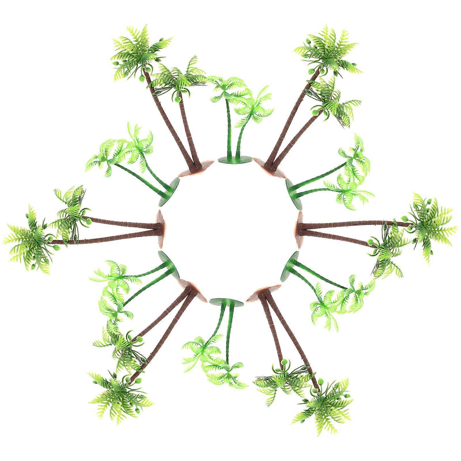 12pcs Tree Model Coconuts Tree Scenery Layout Model Train Railway Scale Coconuts Tree