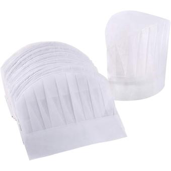 30 Pack 8 Inch Kids White Paper Chef Hats, Chef Toques Kitchen Chef Caps for
