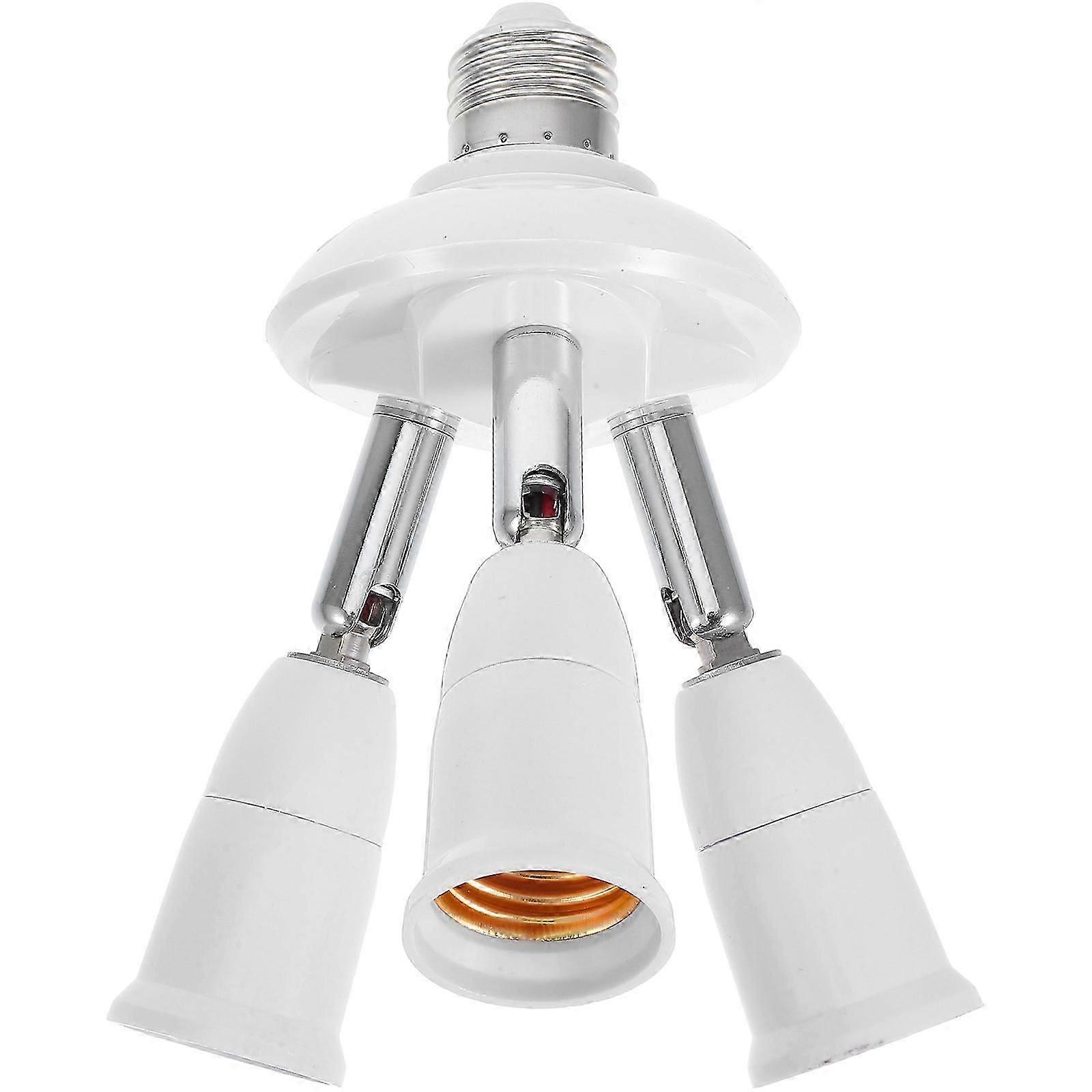 E27 Light Bulb Socket Extender Bulb Socket Adapter for 3 Head Adjustment