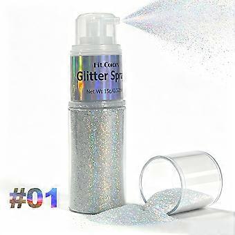 Holographic Glitter Spray 15g, Non-Sticky Highlighter Glitter Powder for Face, Hair & Body, Long-Lasting Shimmer for Party, Costume, Festival Makeup