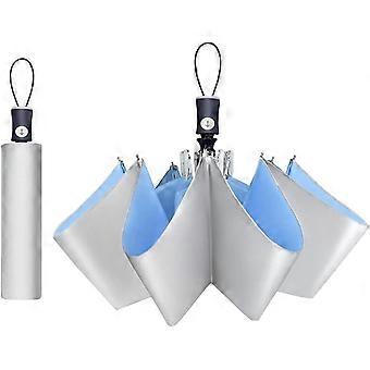 Liangnv UV Sun Umbrella Compact Folding Travel Umbrella Auto Open and Close for Windproof, Rainproof & 99% UV Protection Parasol with Black Anti-UV Co