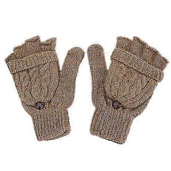 Women's Gloves Fingerless Mittens - Winter Warm Gloves Heat Weaver Cable Knit, Half-finger Gloves For Ladies And Girls - Christmas Birthday Gift2setmu