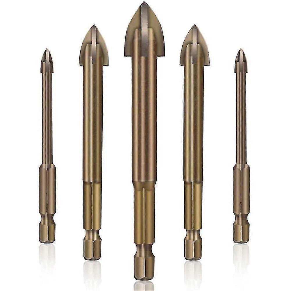 5pcs Universal Drilling Tool,cross Drill Bit,compatible With Ceramic Tile Wall
