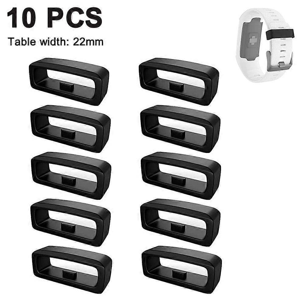 10pcs Strap Silicone Bezel - 22mm Black