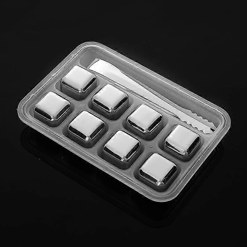 8x Stainless Steel Ice Cube Reusable Cooling