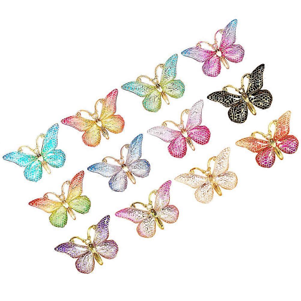 12Pcs Convenient Push Pin Replaceable Pushpins Butterfly Shape Thumbtacks Home Accessory