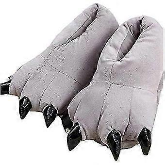 Unisex Plush Animal Paw Slippers, Fuzzy Warm House Shoes, Dinosaur Claw Slippers, Cozy Furry Slippers for Men Women & Children G