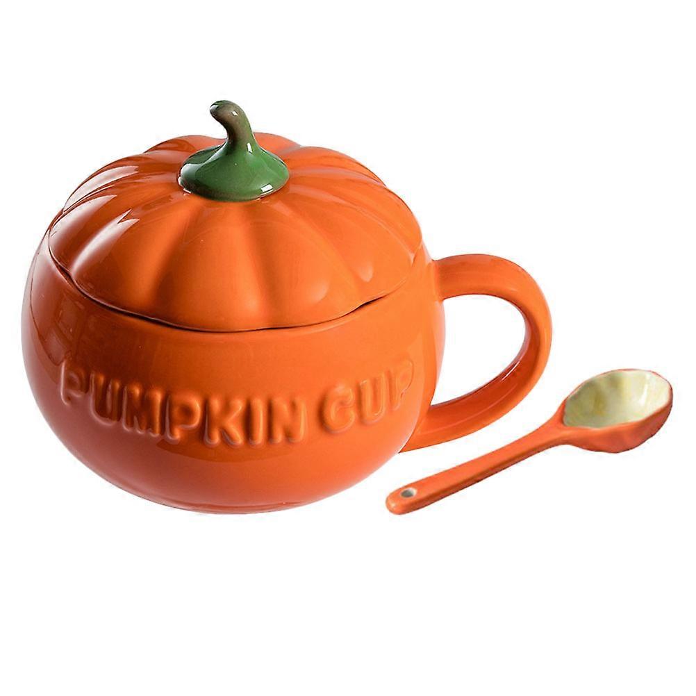 Orange Pumpkin Mug for Coffee Drinking 1Set Ceramic Material Cup