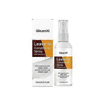 Acondicionador sin enjuague en spray, con queratina y aceite de argán, spray de acondicionamiento profundo para cabello seco y dañado, antiencrespamiento, cabello sedoso y brillante, 50 ml