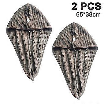 Lot de 2 serviettes de séchage pour cheveux, serviette en microfibre super absorbante