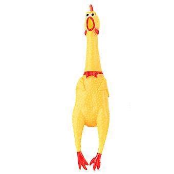 Jouet pour chien en forme de poulet hurlant, jaune, anti-stress, amusant et sr, pour adultes et enfants.