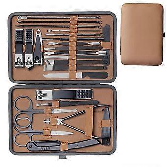 24in1 Professional Manicure Set with Stainless Steel Nail Clippers for Travel and Home Use