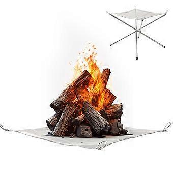 Replacement Fire Mesh Stainless Steel Portable Fire Pit Replacement Mesh Screen For Barbecue Camping Outdoor Cooking Grey