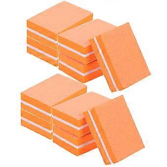 Orange Sponge Nail Buffers for Manicure 20Pcs Small Square Nail Files