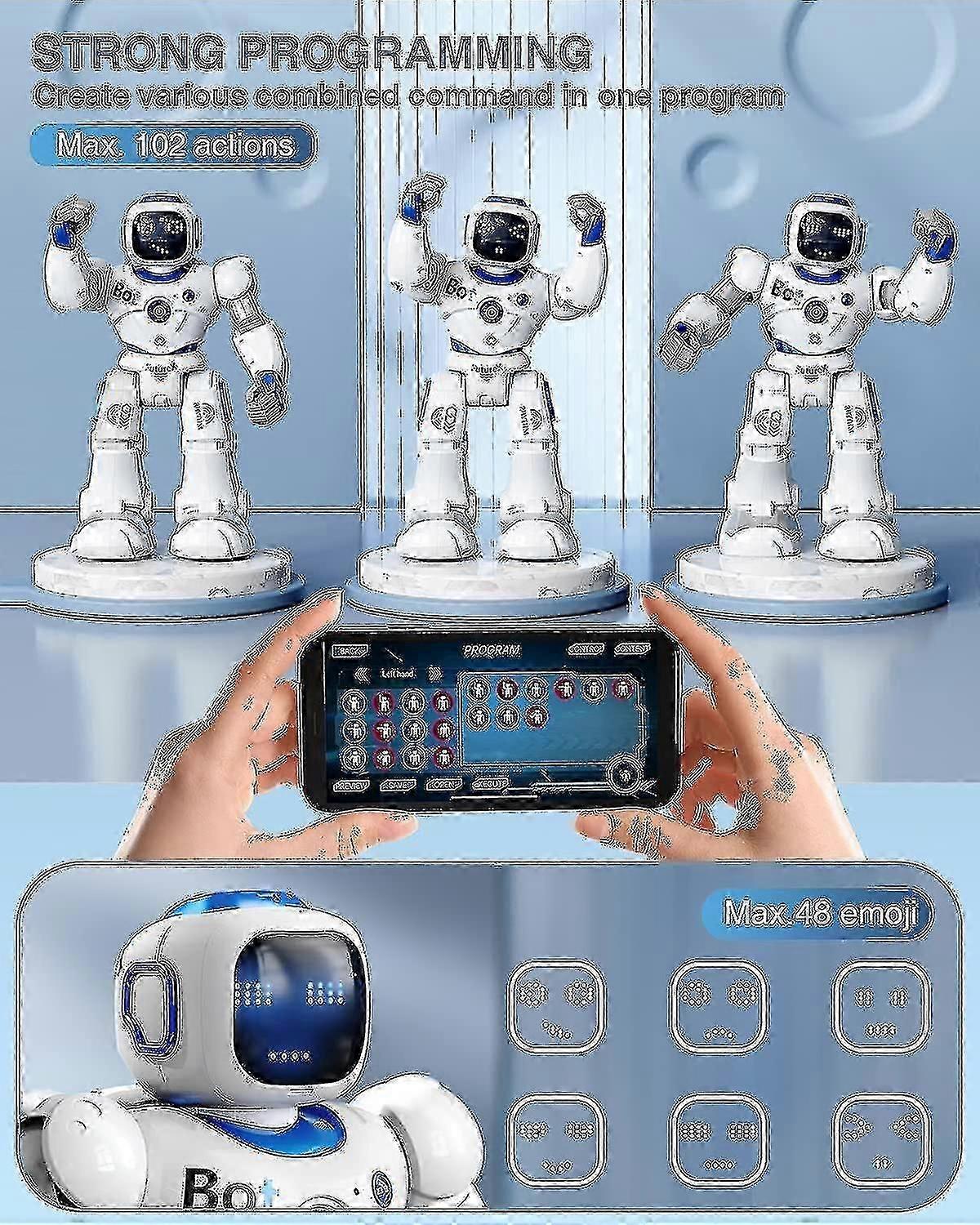 SmartVoiceControlRobotForKidsProgrammableWithAppInteractiveFeaturesEducationGiftForBoysGirls