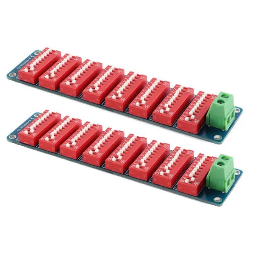 2 Pcs 0.1-9999999 Ohm Programmable Resistor Board, 8-Section DIP Switch Adjustable Resistance Module, 1% Accuracy