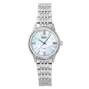 Casio Beside Analog Edelstahl Perlmutt-Zifferblatt Quarz BLS-100DS-2AV Damenuhr