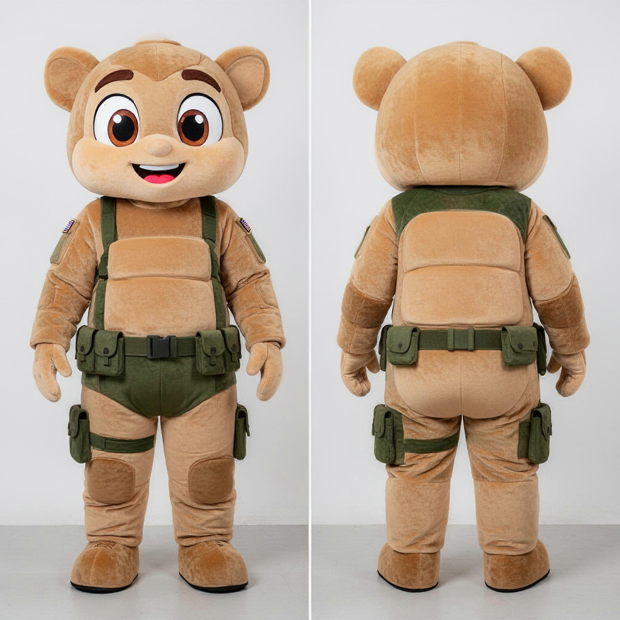 MASTICOT Tan Plush Commando Mascot