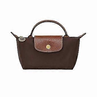 Bolso mini Longchamp para mujer con asa corta y correa para el hombro, 17 cm x 11 cm, diseño perforado, bolso bandolera informal.