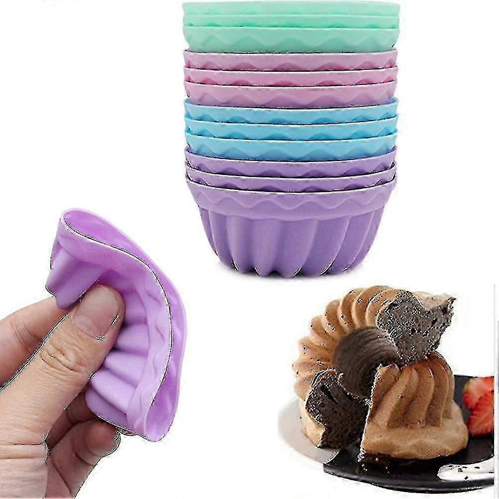 12 Pieces Silicone Reusable Cake Baking Mold Walkbee A B