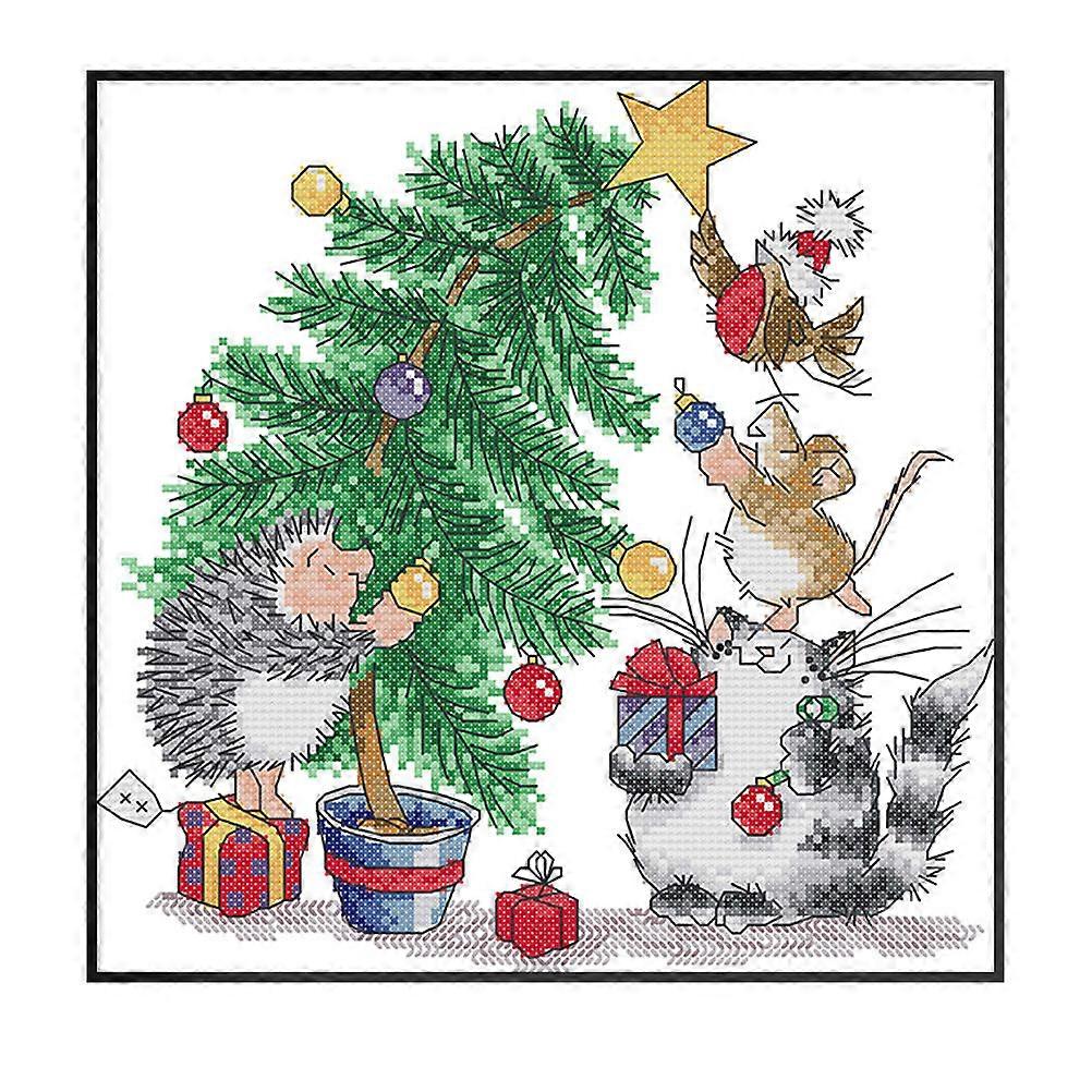 Cross Stitch Kits Christmas Tree Pattern for DIY Use 2Sets Assorted Color