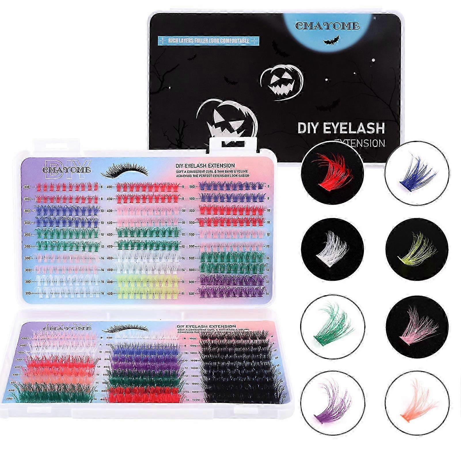 Natural D Curl Colored Lash Clusters