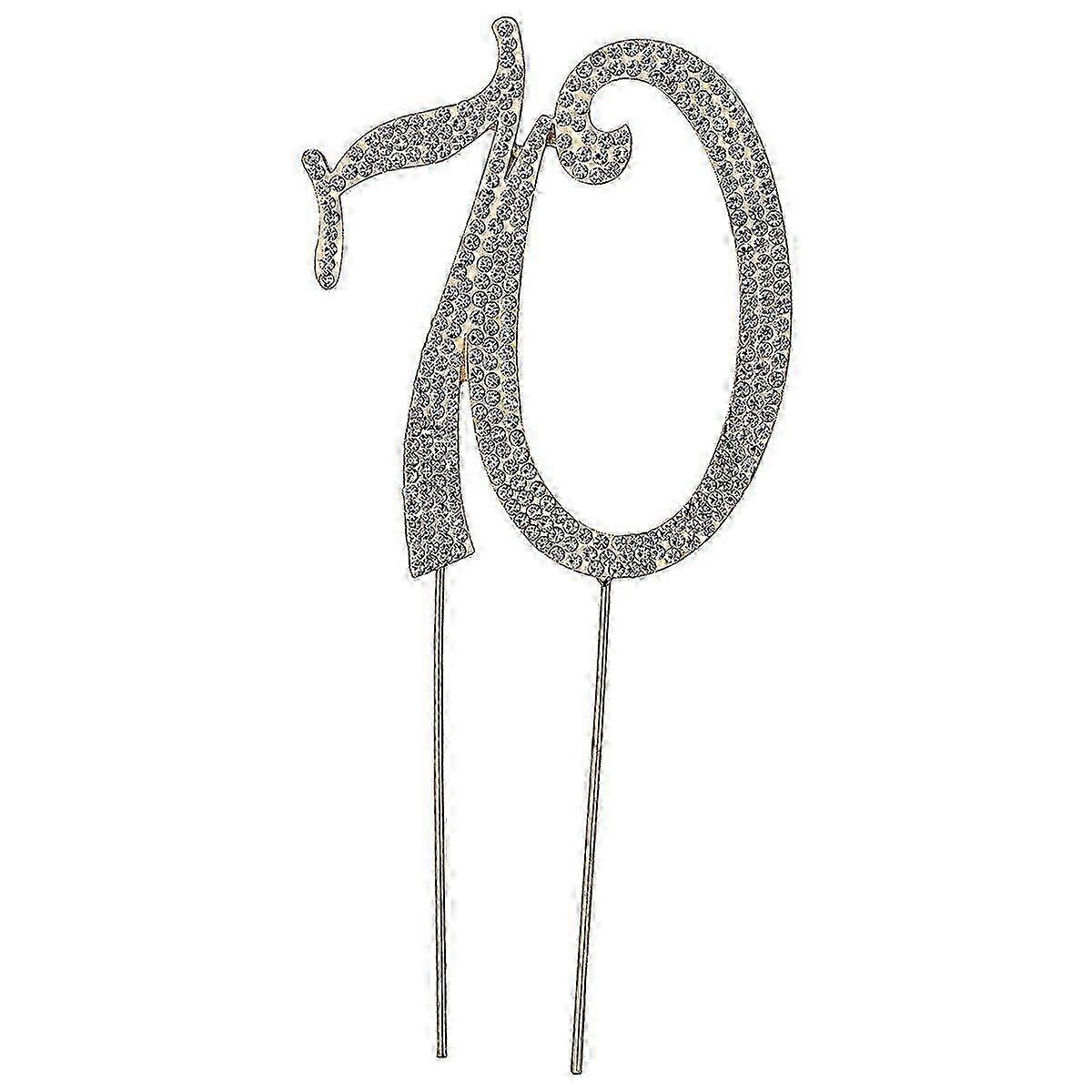 Rhinestone Gold Cake Topper Keepsake