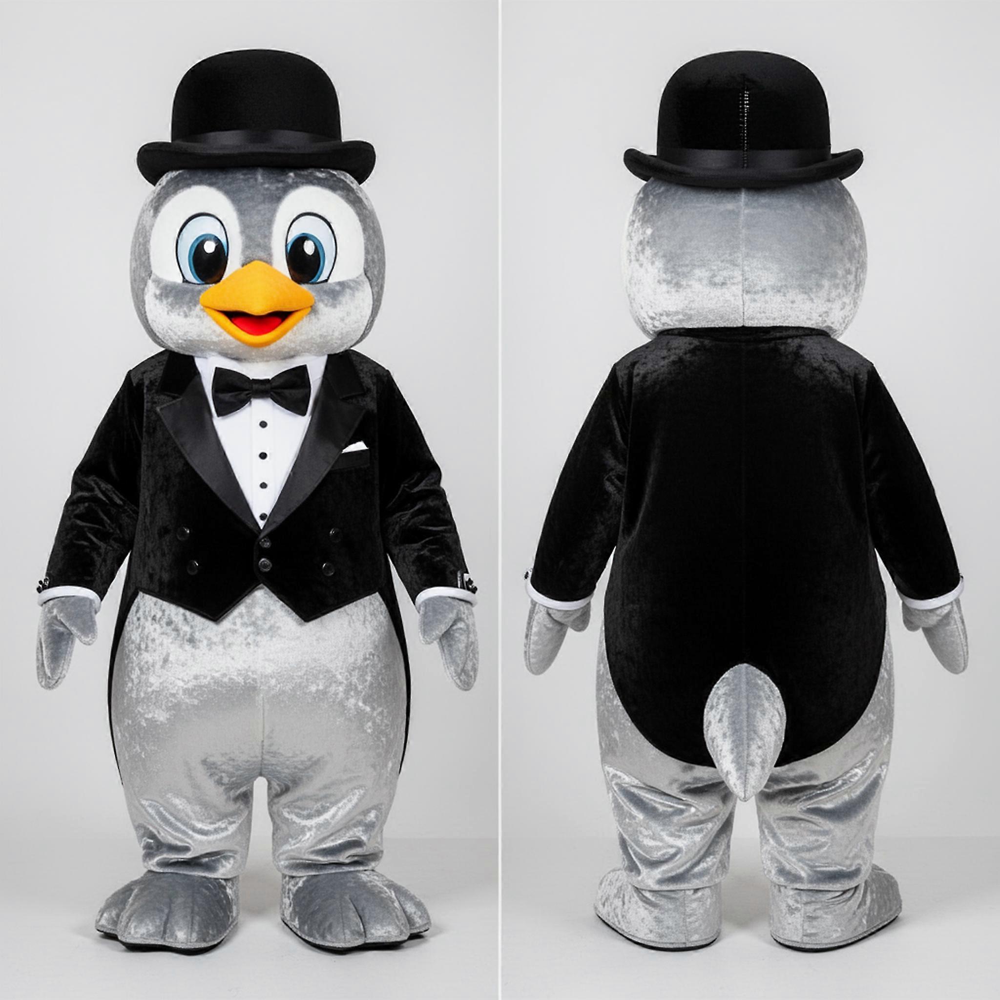 MASTICOT Silver Sleek Penguin Mascot