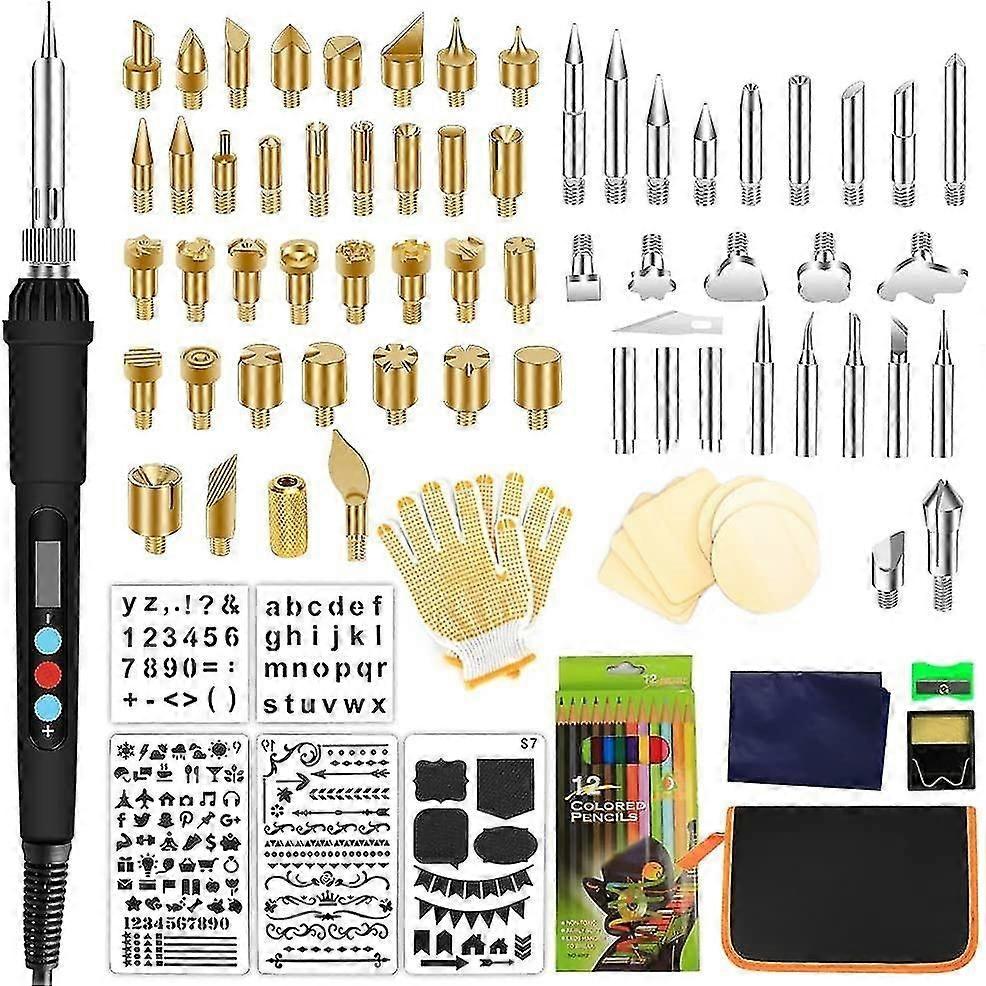 Wood Burning Tool Kit 110 Pcs Pyrography Pen Set for Crafting