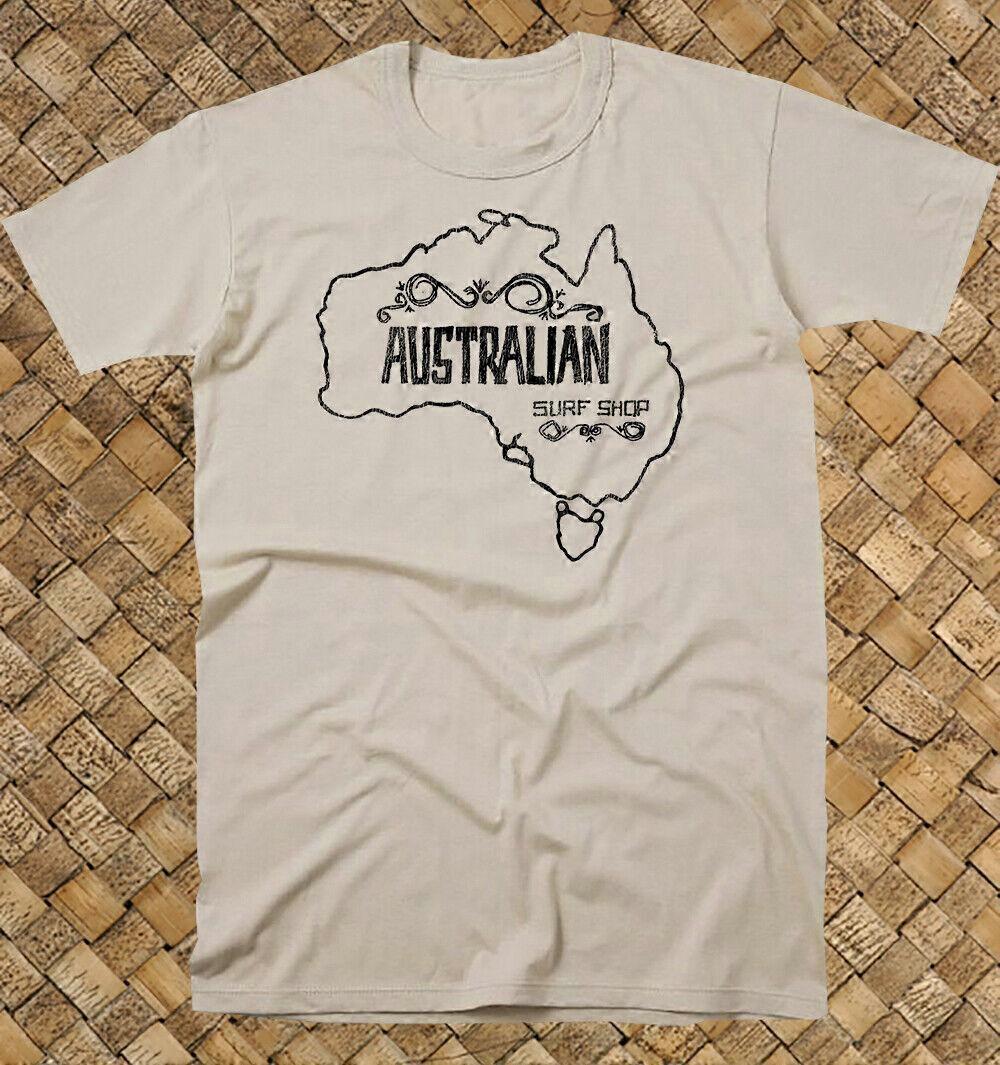 T-shirt "Retro Surf Shop", 100 % coton, avec un motif vintage inspiré d'une boutique de surf australienne.