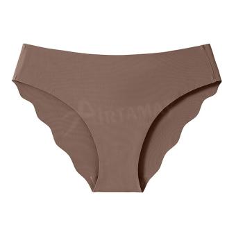 Sports yoga sexy breathable women's invisible ice silk seamless sports European and American large size wavy briefs