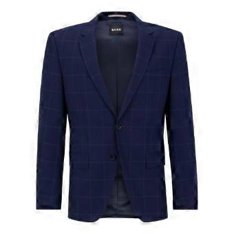 Boss Mens Plaid Lapel Collar Blazer