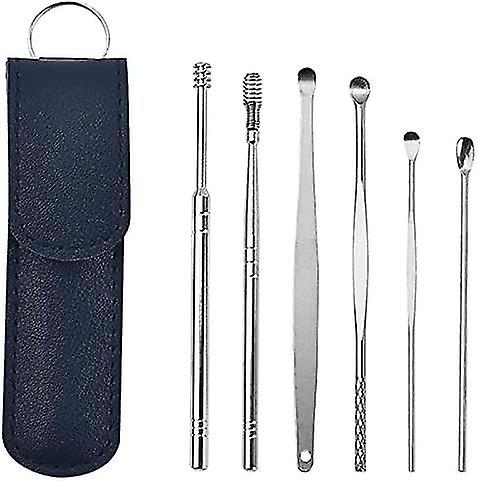 6pcs Innovative Spring Ear Wax Cleaner Tool Set,ear Curette Ear Wax Remover Toolspring Ear Spoon Cleaning Ear Tool Ear Curette Ear Remover Tool With S