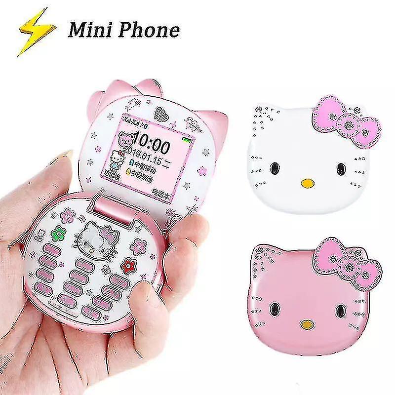 Super Cute Mini Flip Folding Mobile Phone Quad Band Cartoon Unlocked Kids Children Dual Sim Cellphon