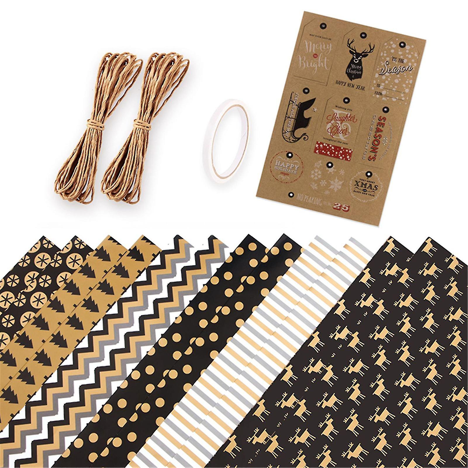 Retro Simple Wrapping Paper Multipurpose Cuttable Boîte cadeau simple face Papier d’emballage 70cmx50cm Net