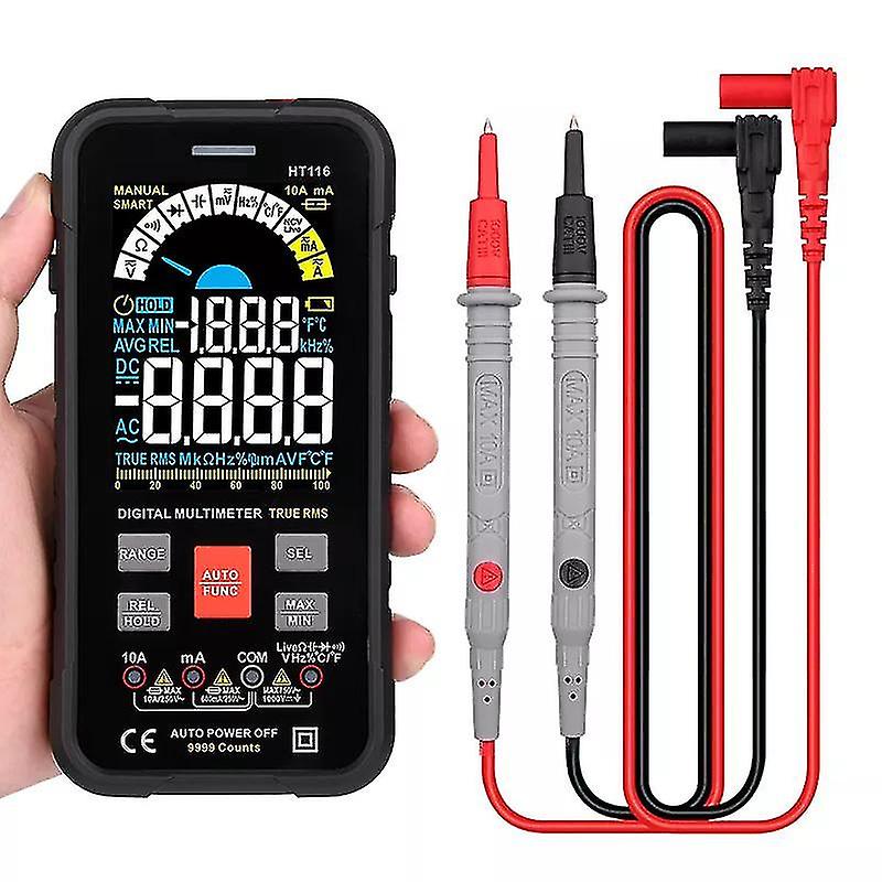Digital Multimeter Voltmeter Smart Electrical Tester Measures Voltage Current Resistance Continuity Duty-cycle Capacitance Temperature Frequency Auto