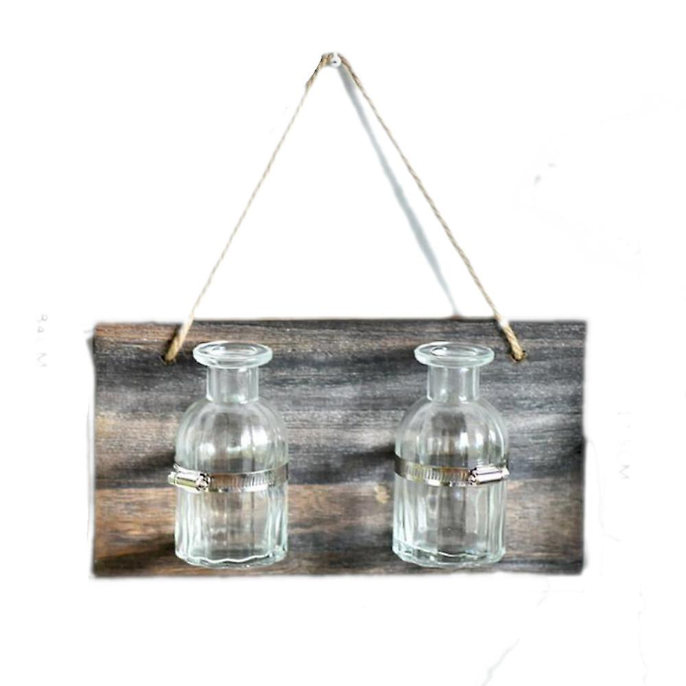Glass Vase On Hanging Wall Plaque Decor Vases