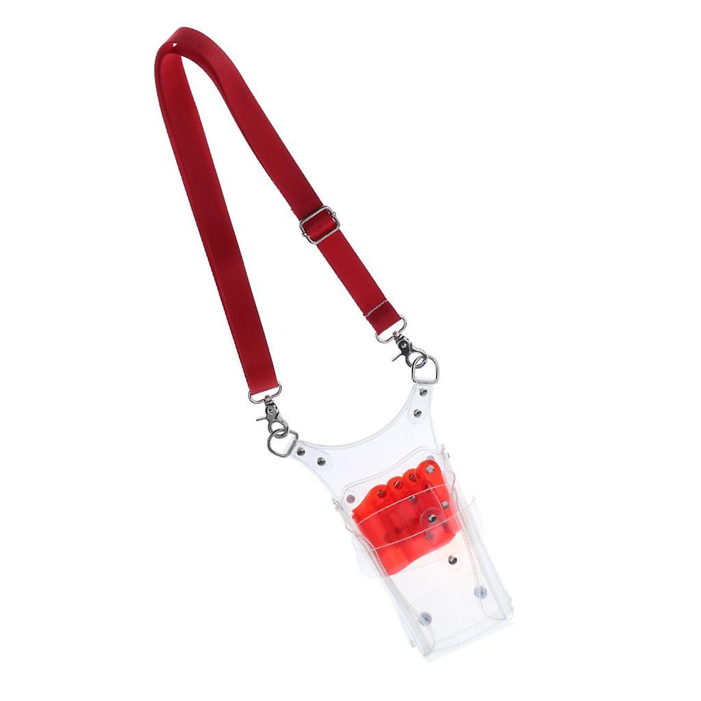 Plastic Professional Barber Cutting Shear Scissors Bag Holder Pouch Red