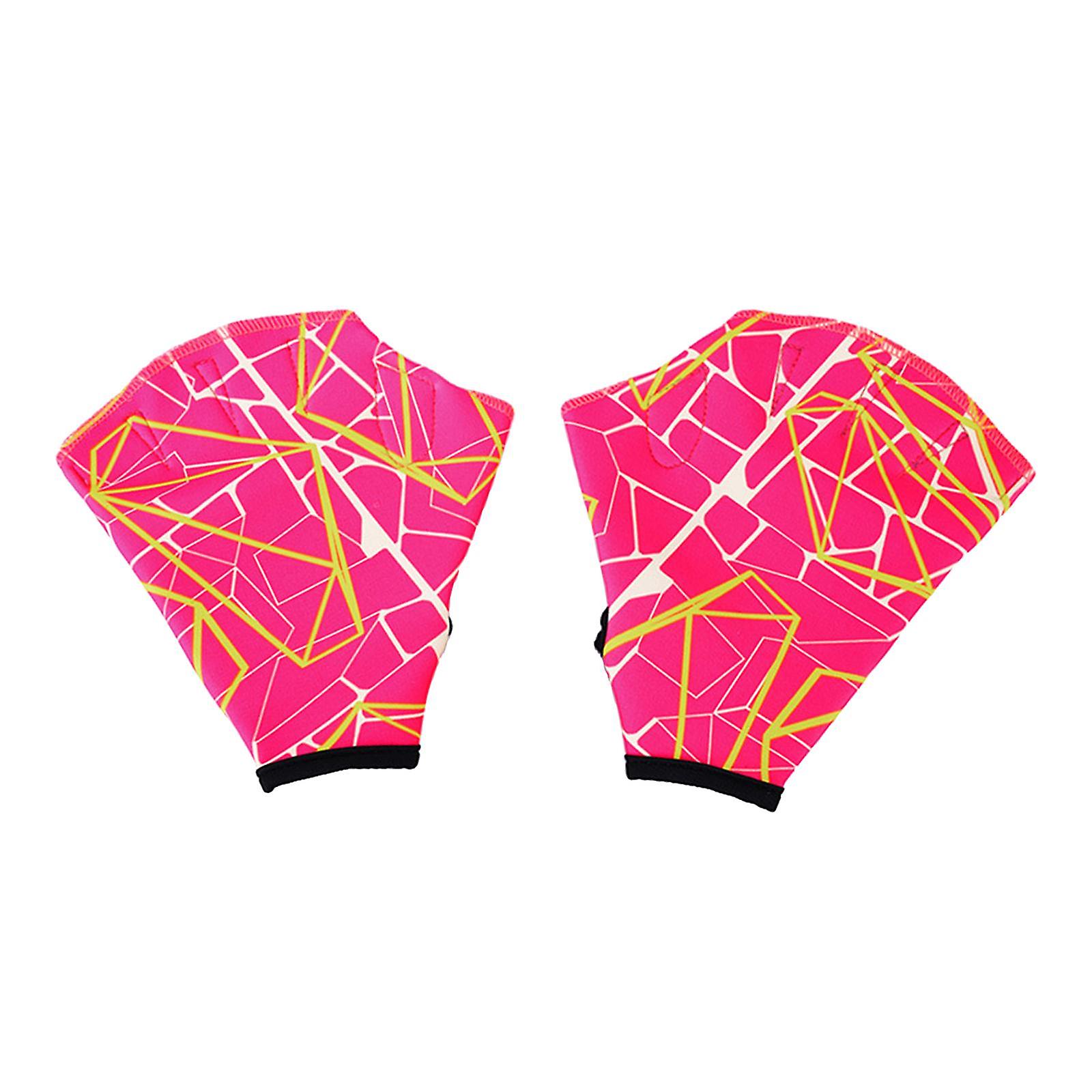 Frog Type Girdles Swimming Hand Swim Paddle Flippers Palm rose red L