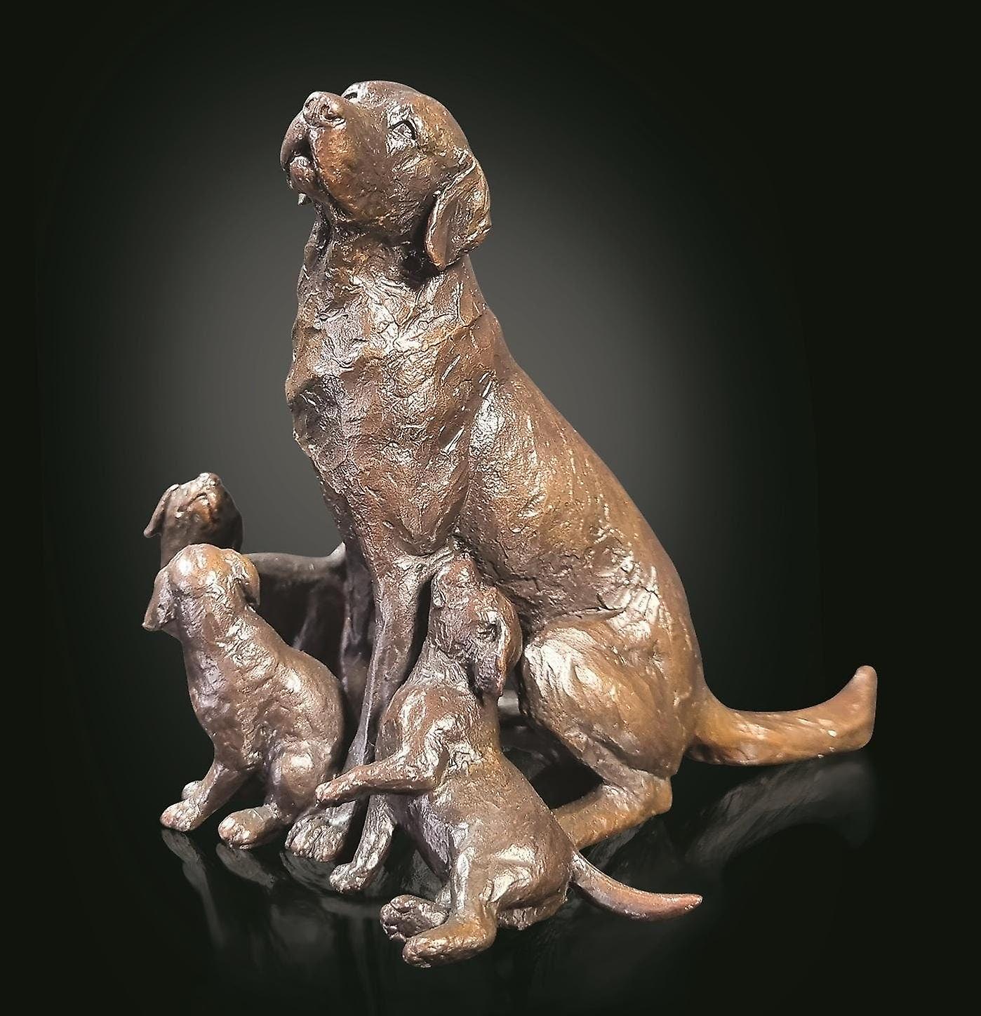 Labrador With Puppies Figurine By Allianceinteriorsltd