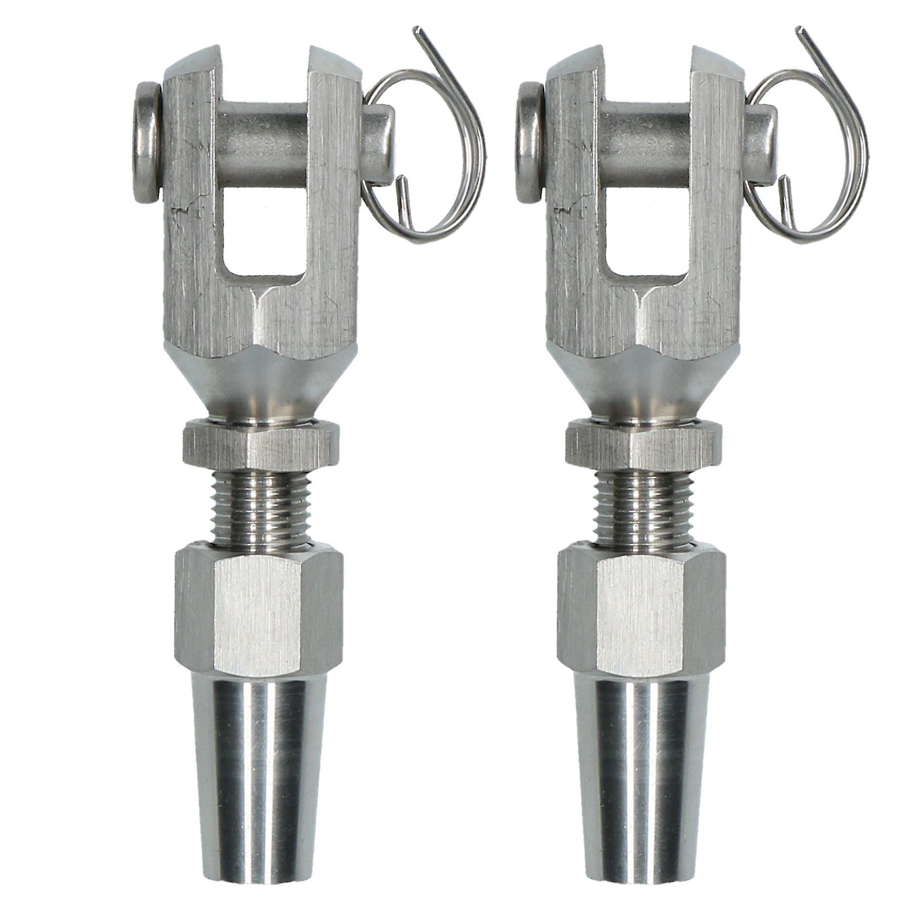 5mm Wire Cable Rope Jaw Rigging Terminal Swageless DIY Fitting Stainless 2 PK