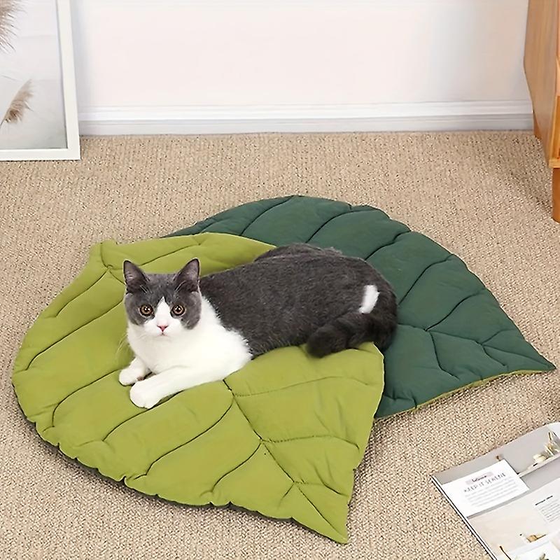 Pet Mat For Dog Cat With Leaf Shape Double-sided Leaves Cat Puppy Cushion Soft Cotton Portable Camping Travel Pet Mat For Cats And Small Medium Dogs