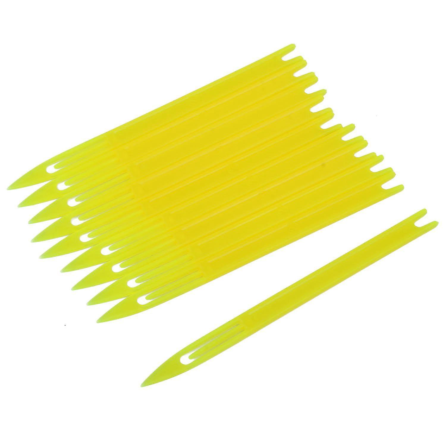 Lot de 10 aiguilles de réparation pour filets de pêche en plastique jaune, bobines, 2#
