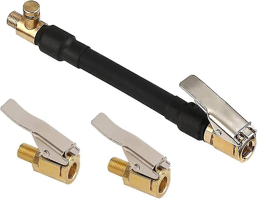 Valve Extension, Car Valve Lever Plug Air Chuck 1 Lever Plug Tyre Inflator With 2 Car Valve Adapters