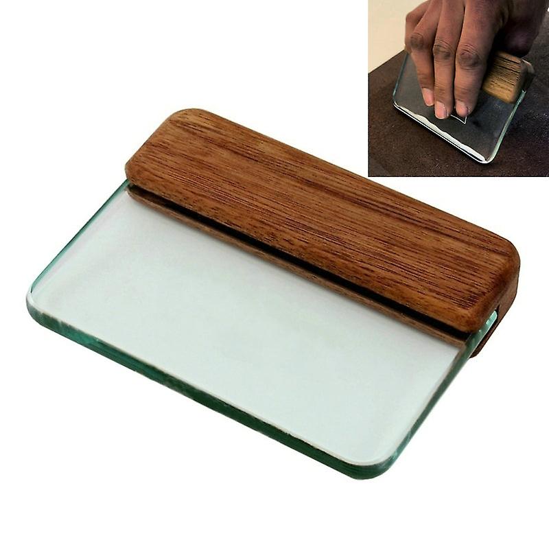 1Pcs Tempered Glass Scraper Tool Walnut Glass Scraper Gluing Sheet Auxiliary Tools Diy Handcraft Glue Tools For Leathercraft
