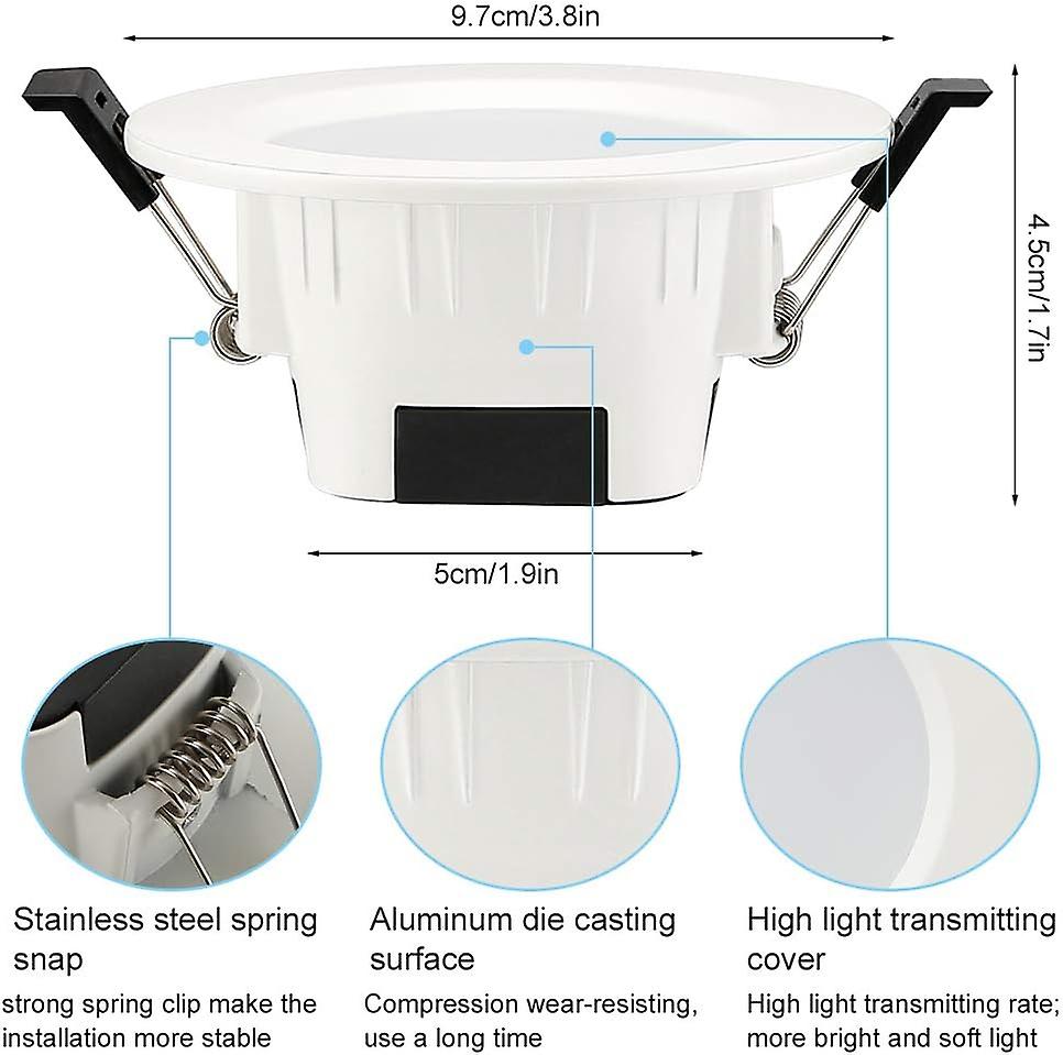 5W 350LM Led Downlights for Ceiling Dimmable RGBW, Bluetooth Mesh Recessed Ceiling Lighting[G]